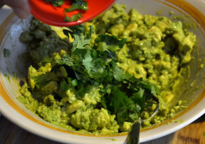 guacamole with cilantro