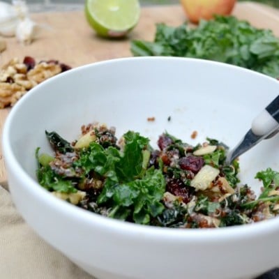 massaged kale salad with quinoa