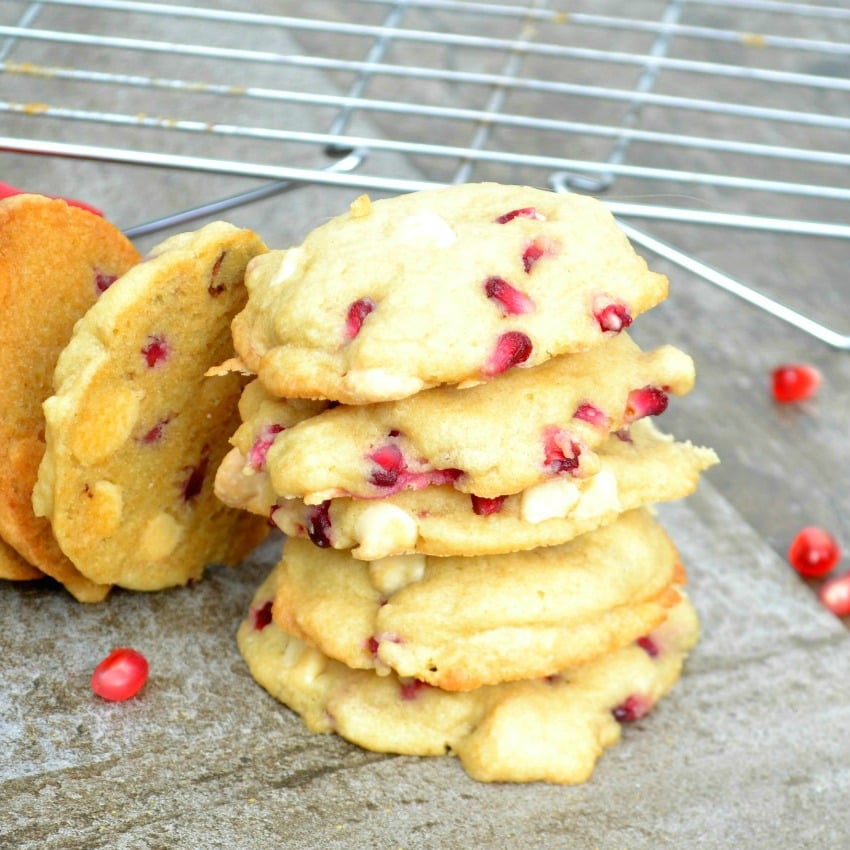 pomegranate white chocolate cookies