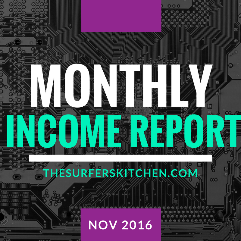 monthly income report november 2016