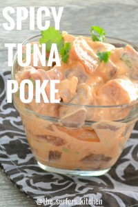 Recipe for Spicy Tuna Poke, a Hawaiian favorite made with fresh tuna and a special spicy sauce. |www.thesurferskitchen.com