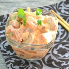 Spicy Tuna Poke uses fresh tuna and a few common ingredients for an amazing flavor. This is all we eat when we are in Hawaii and now we can make it home. | www.thesurferskitchen.com