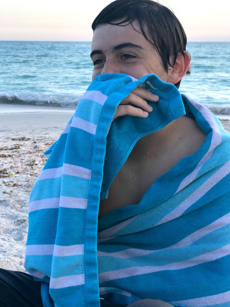 Beach day with Sawyer