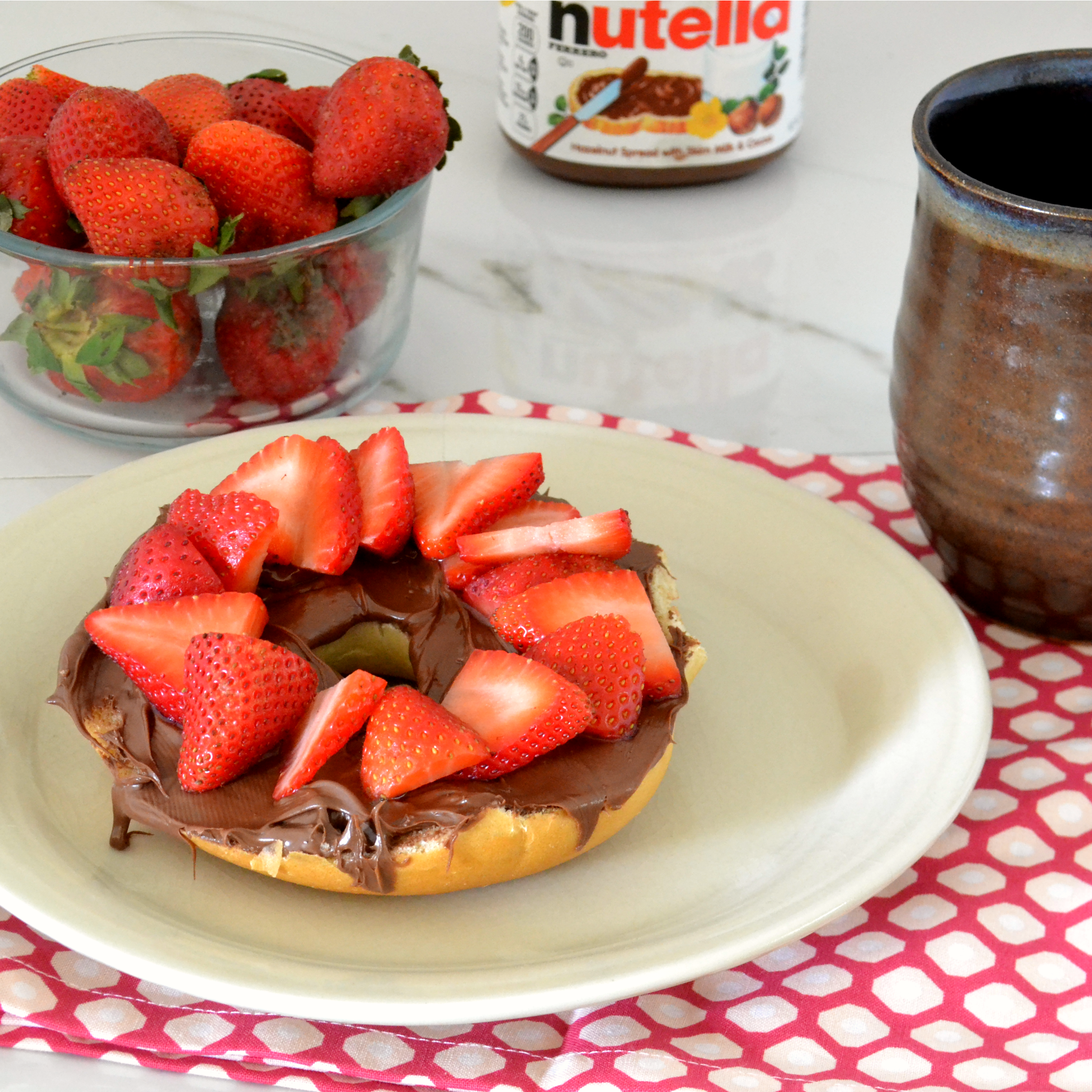 Strawberry Nutella Bagel