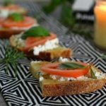 Herbed Goat Cheese Toasts Topped with Tomatoes| A perfect rainy day dinner for one or a perfect appetizer for a party. |www.thesurferskitchen.com