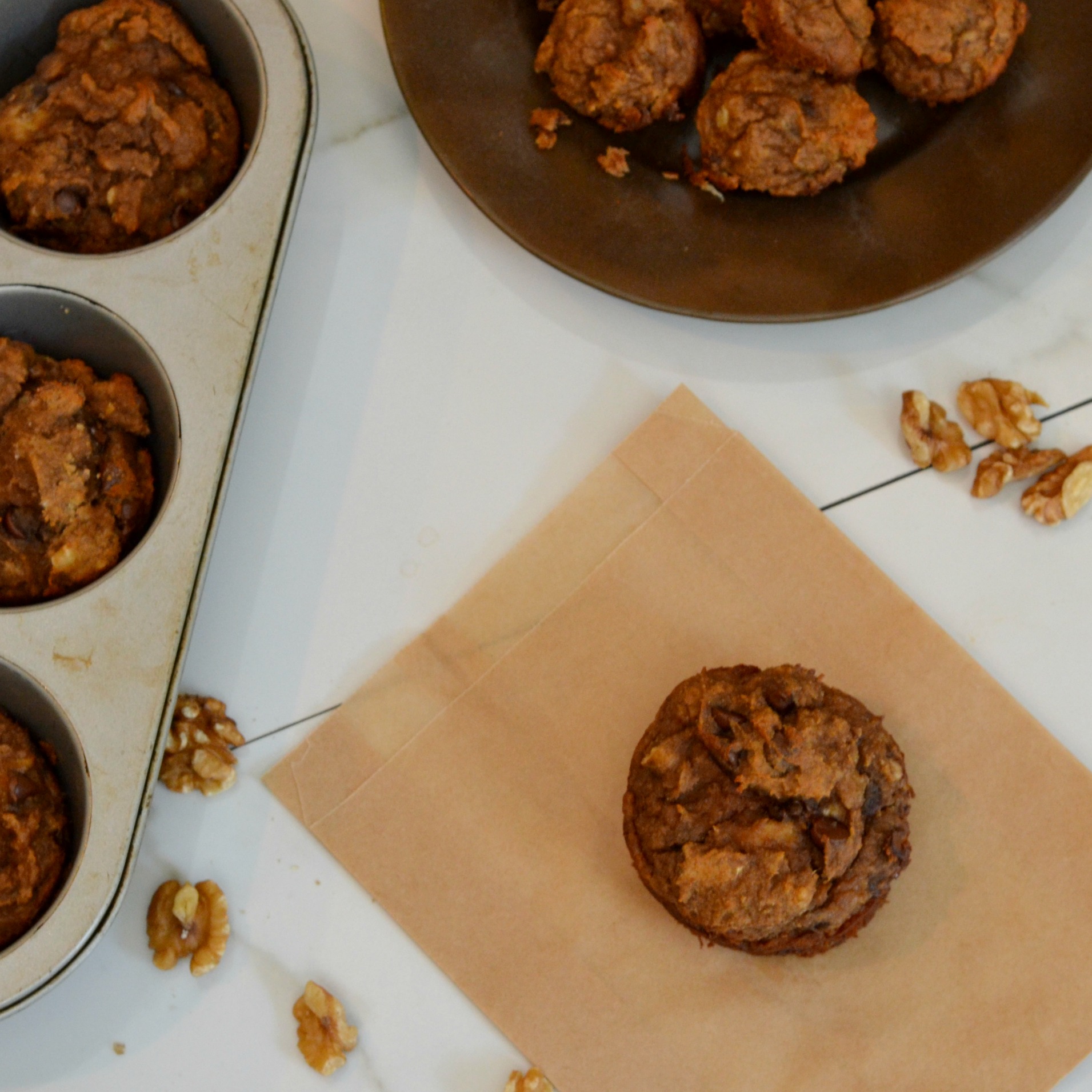 Paleo Nut Butter Banana Muffins--No added sugar, very easy to whip together. www.thesurferskitchen.com