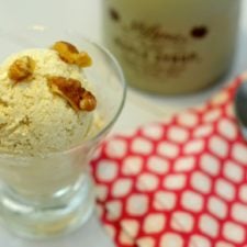 Maple Ice Cream made with heavy cream, milk, maple syrup and salt. Such a simple recipe for such a flavorful dessert. | www.thesurferskitchen.com