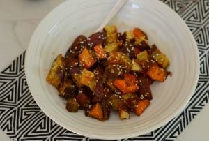 One of my favorite restaurants has these miso glazed sweet potatoes on the menu and I had to recreate them. So rich in flavor and healthy. Add to your Thanksgiving table, or any night of the week. | www.thesurferskitchen.com