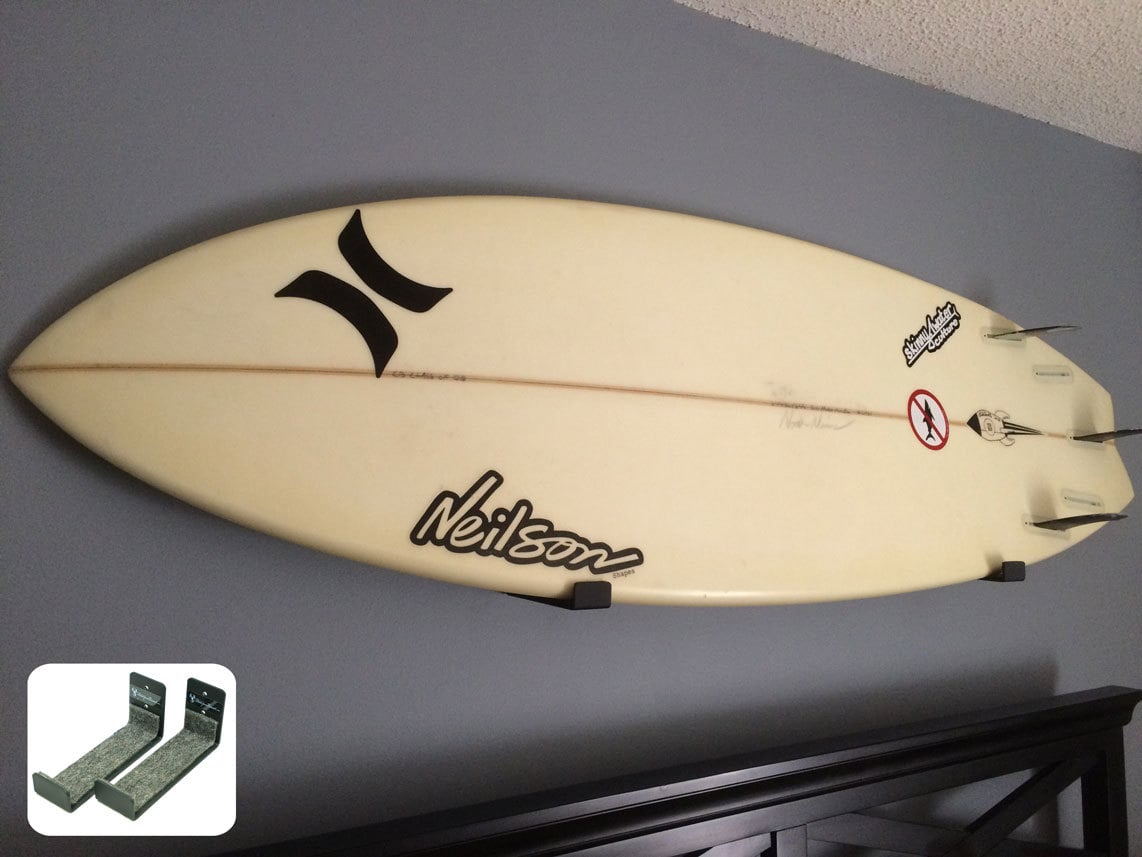 Looking for a simple and effective way to store and display your quiver? We love this minimalist surf rack. | www.thesurferskitchen.com