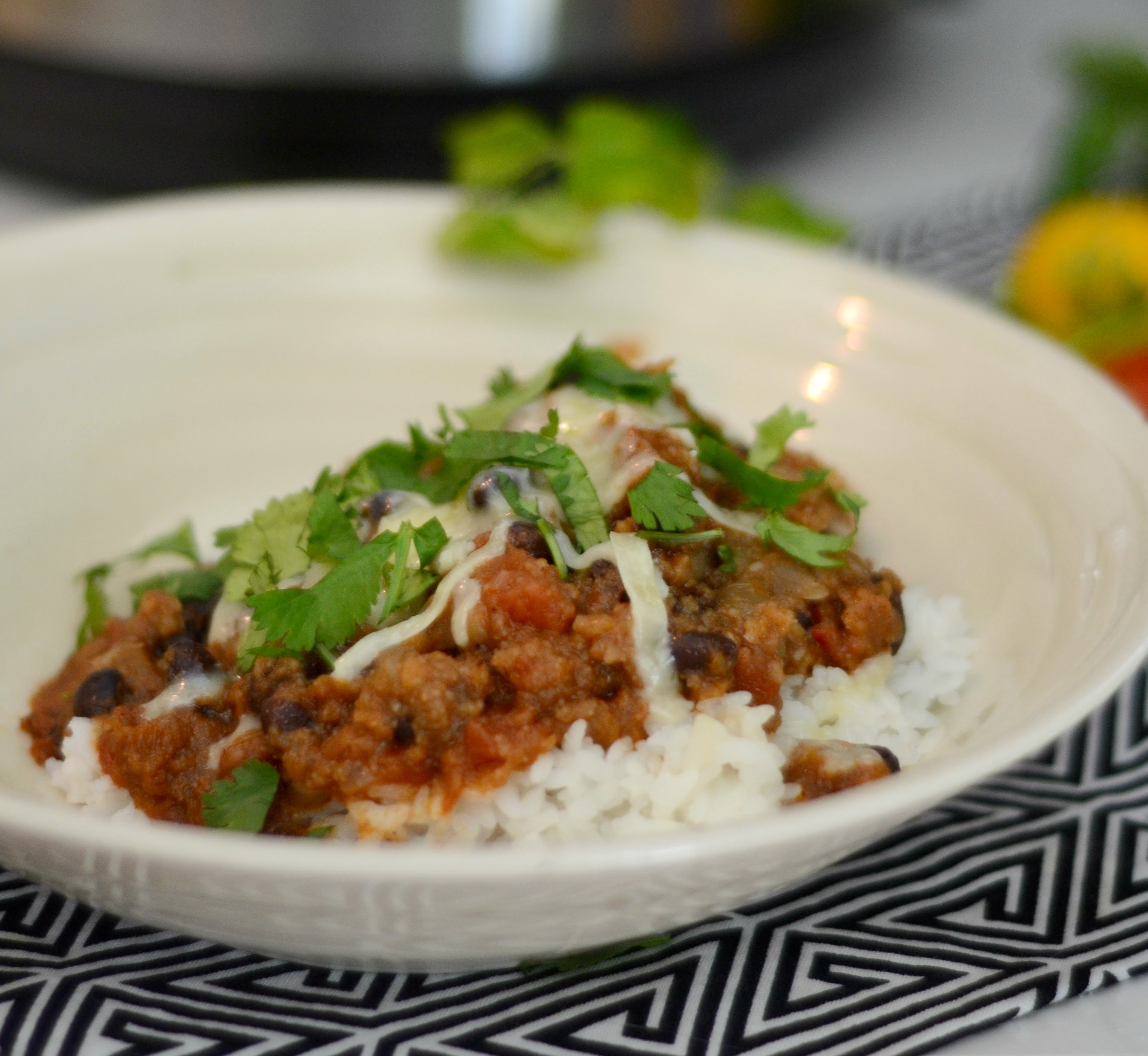 close up of vegetarian chili