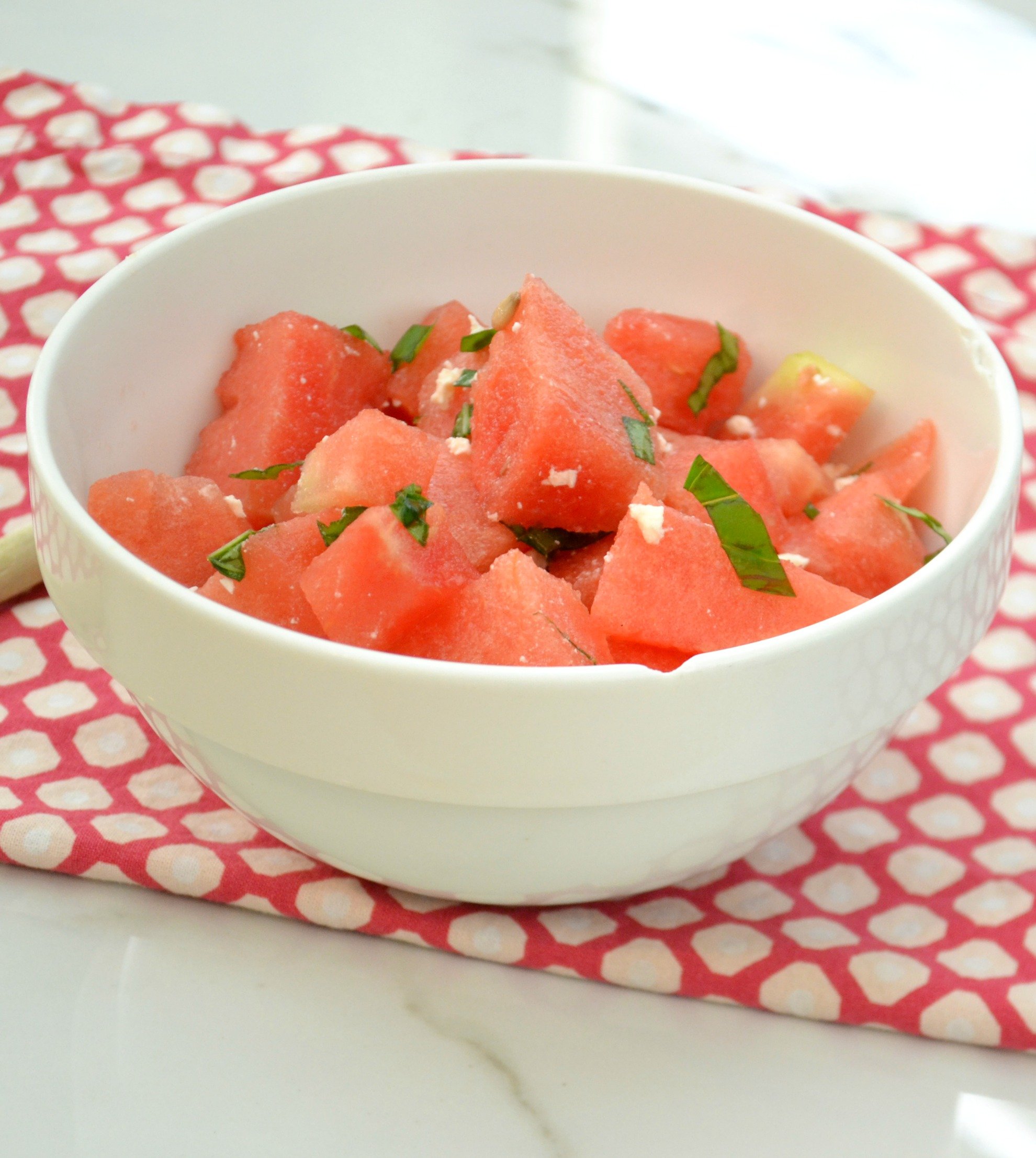 watermelon basil feta salad