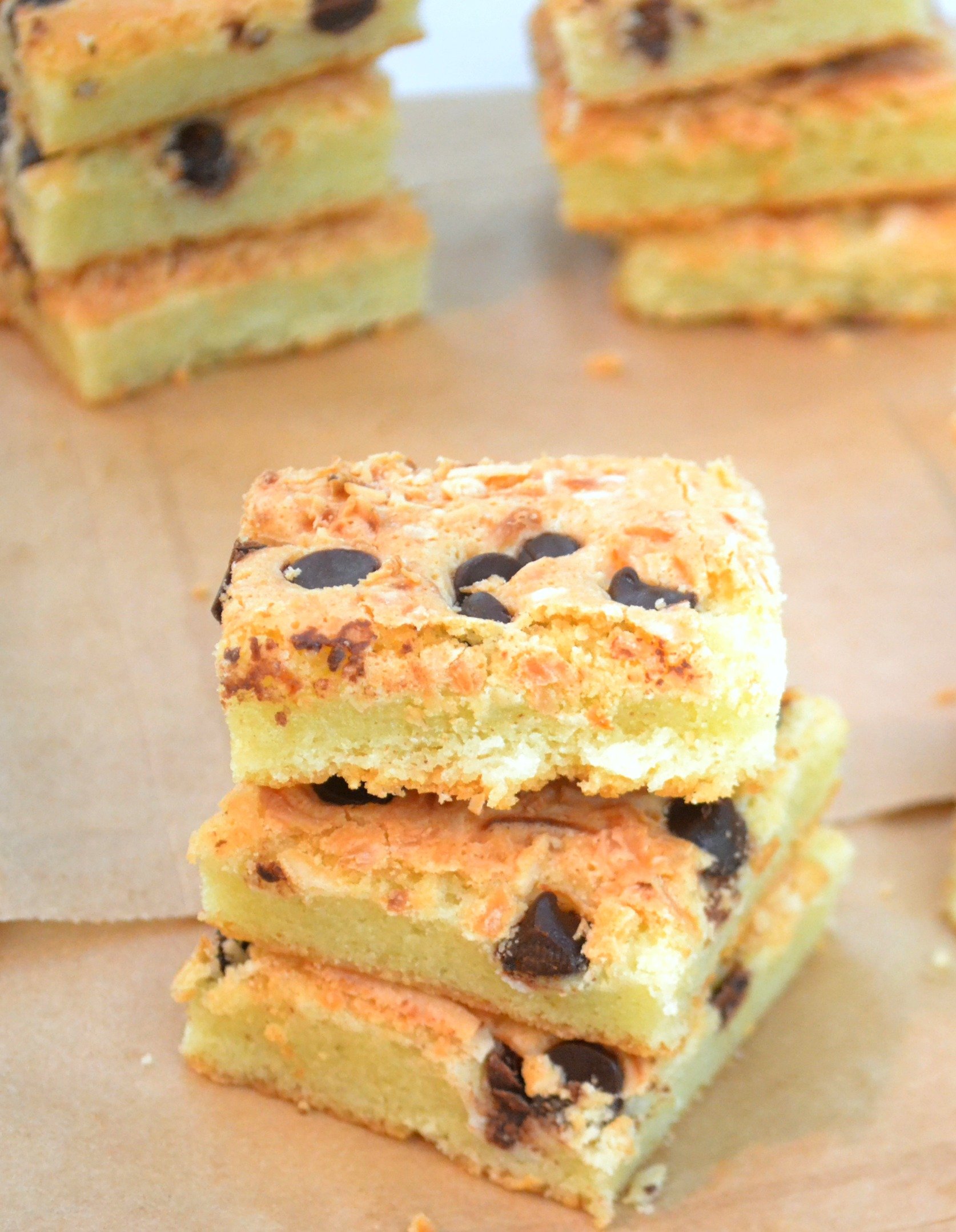 Hawaiian Butter Mochi with Chocolate chips