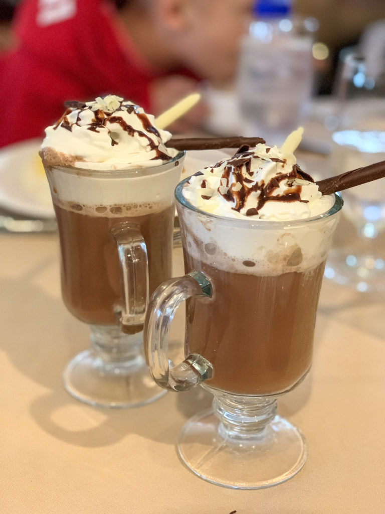 hot chocolate at grand dining room jekyll island