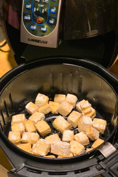 Air Fryer with tofu Blocks