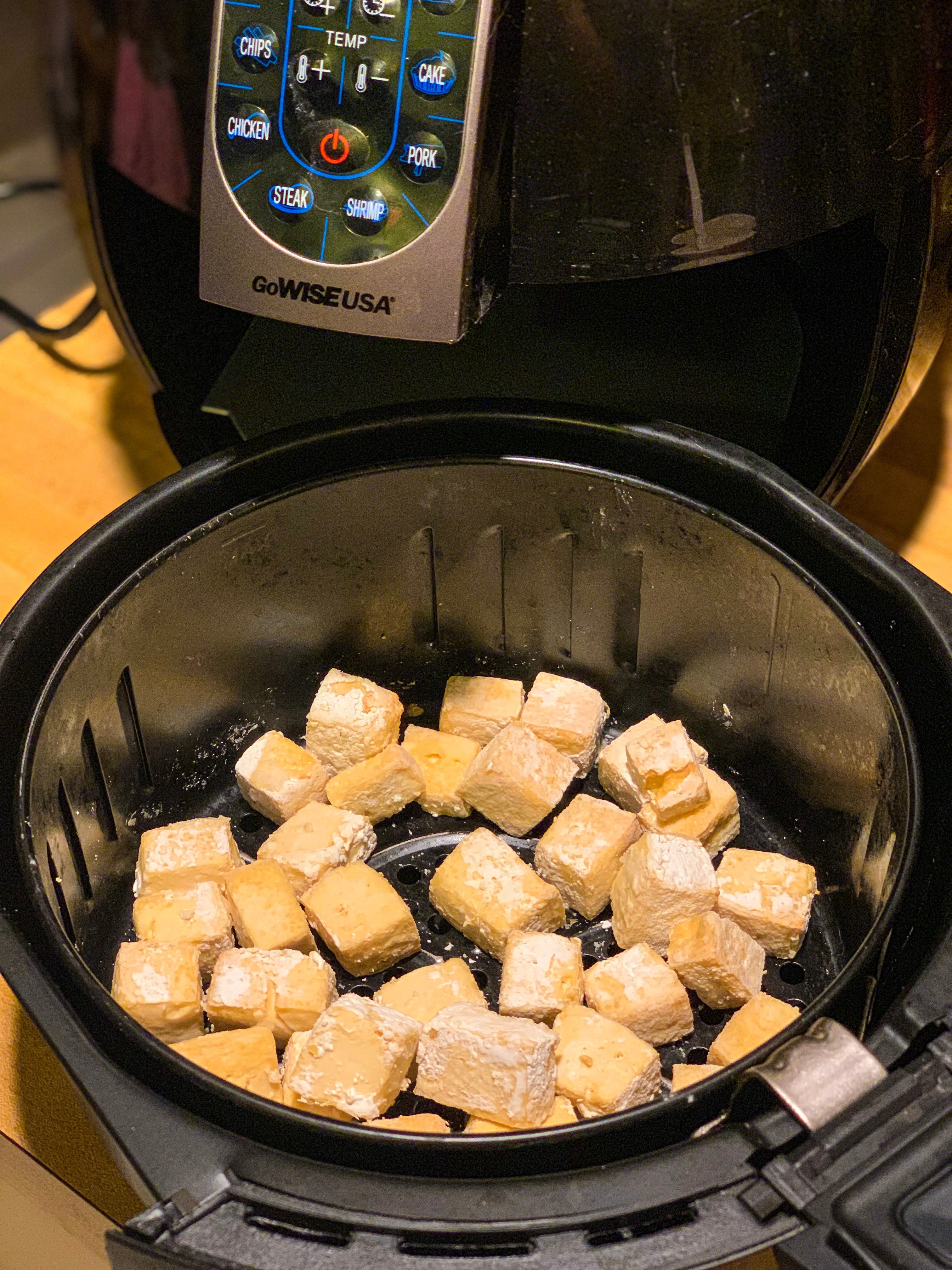 Air Fryer with tofu Blocks